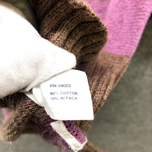 Gap Relaxed Cardigan Womens L Purple Brown Striped V-Neck Button Front Alpaca - Picture 7 of 9